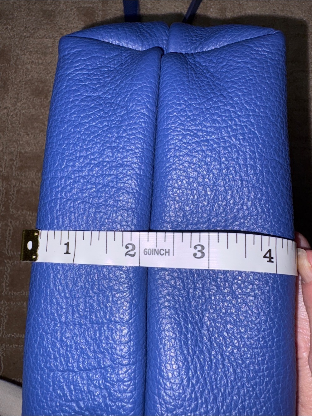 Portland Leather Goods small drawstring bucket bag in the color Molino Blue - Picture 7 of 12